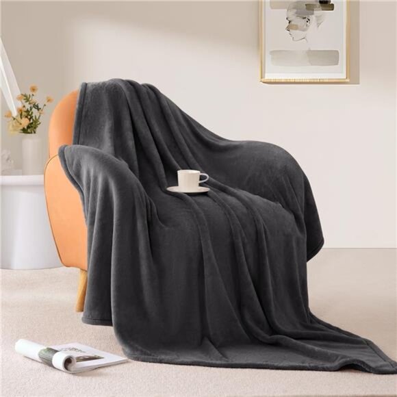 Fleece Throw Blanket for Couch Sofa or Bed Throw Size, Soft Fuzzy Plush - Picture 4 of 7
